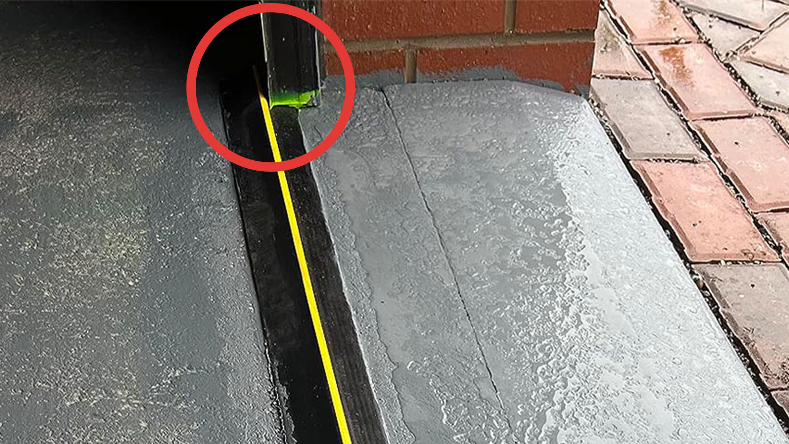 Sealant run where the seal meets the door frame
